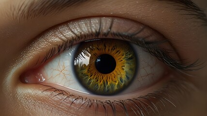 Fototapeta premium Macro Photography of the Human Eye: Unveiling the Intricate Details of the Iris and Pupil