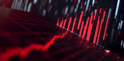 Financial Market Decline: Red Bar Chart Trend