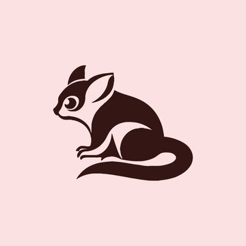 recommend clip art: illustration of minimalist outline of a sugar glider