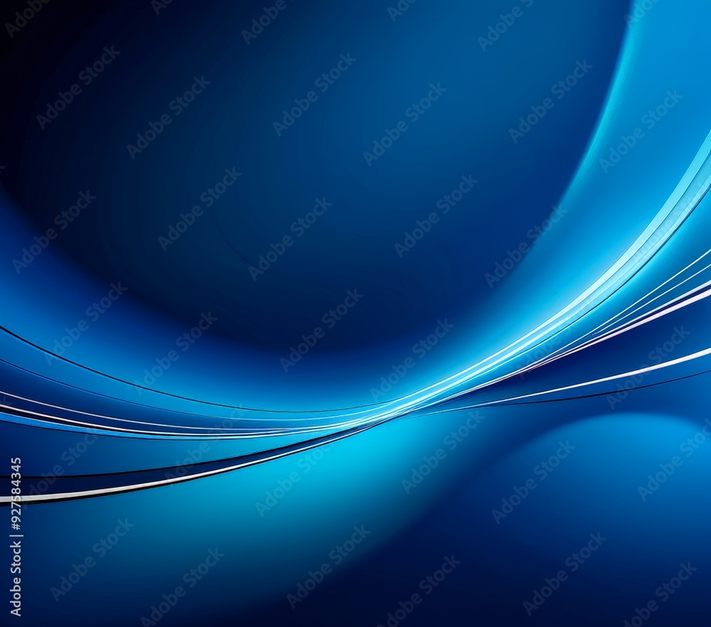 Poster blue background with curved curve