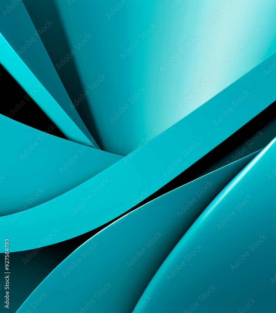 Poster blue and black background with curved design