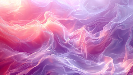 Soft, colorful swirls of fabric create an ethereal atmosphere in gentle light