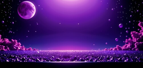 Obraz premium purple background with space and stars