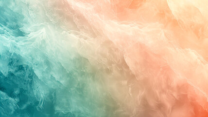 Fototapeta premium Soft pastel waves blending shades of blue, teal, and peach at sunset