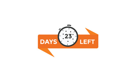 23 days left Countdown number banner templates. time icon. Vector Illustration 
