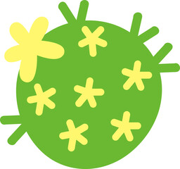 Round Cactus With Flowers