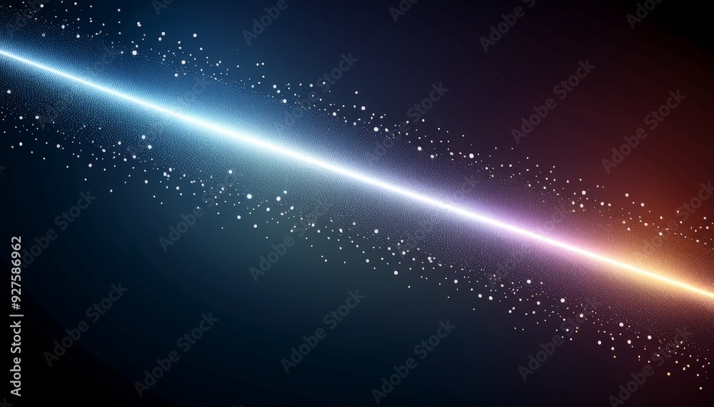 Poster comet with bright light coming from it