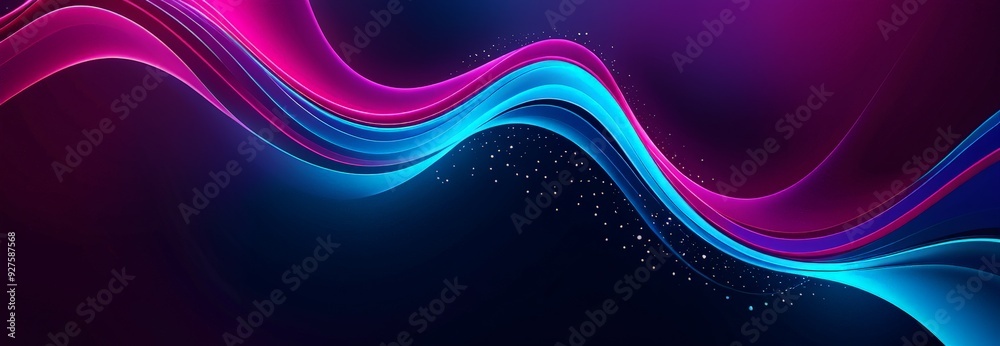 Poster abstract background with colorful lines and stars