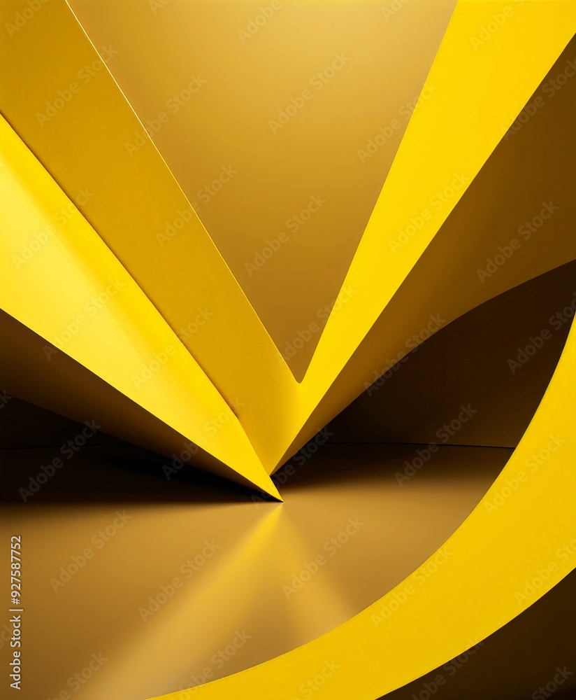 Poster yellow abstract background with curved corner