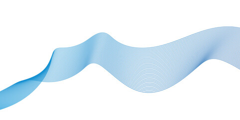 Fototapeta premium Abstract wavy lines flowing curve blue gradient color on transparent background. Abstract white background colorful lines. modern wavy stripes on white background isolated.