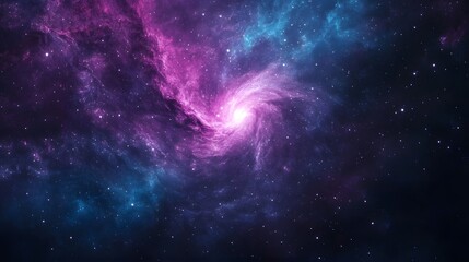Fototapeta premium A galaxy with a purple swirl in the middle