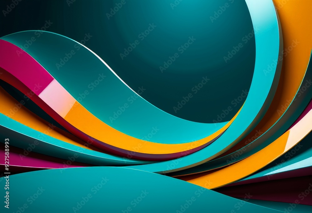 Aufkleber colorful abstract background with curved design