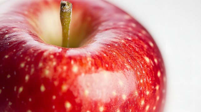 29. "A detailed close-up of a fresh apple on a white background, showcasing its fiber and nutrient content