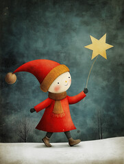 cartoon christmas  illustration of a friendly Santa Claus.generative ai