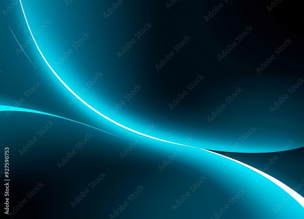Poster black and blue abstract background with curved curve