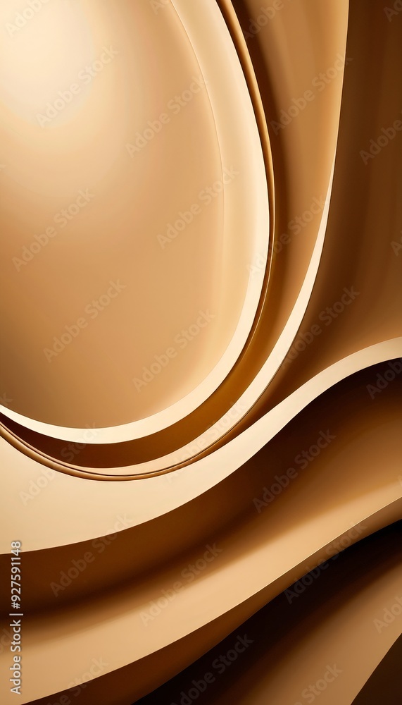 Aufkleber brown abstract background with curved curve