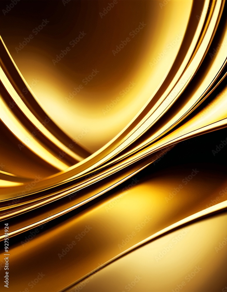 Poster gold background with curved curve