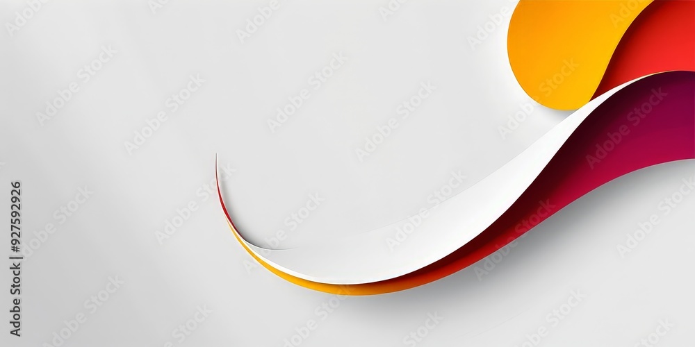 Poster abstract background with red and yellow curves