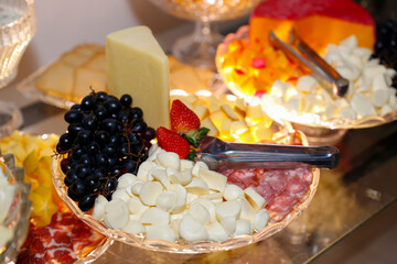 tray with cold cuts, cheeses and salami