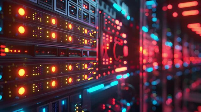 A row of supercomputers running simulations of quantum cryptography algorithms to test their efficiency and effectiveness.