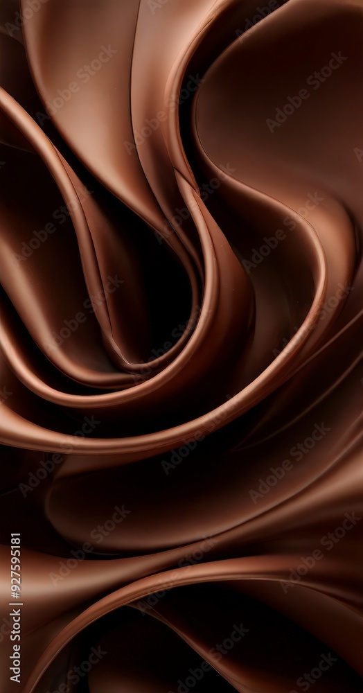 Poster chocolate background with flowing texture