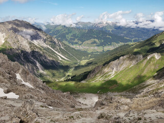 beautiful mountain valley in the alps