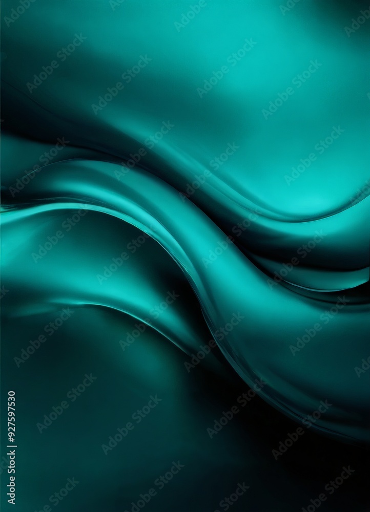 Poster green abstract background with waves