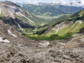 beautiful mountain valley in the alps
