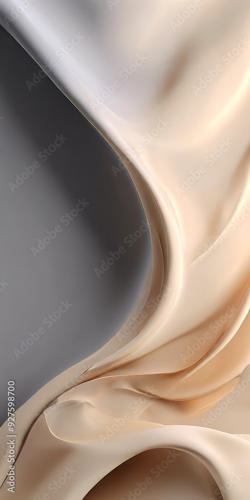 Poster gray background with smooth wave