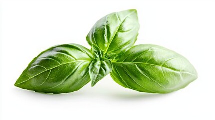 Fototapeta premium A close-up of a single basil leaf