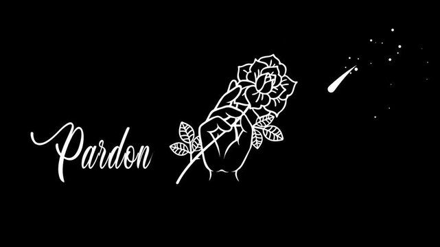 Pardon Day Text Animation With Flower