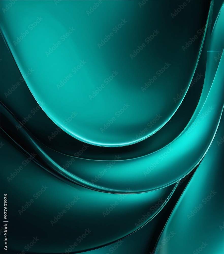 Poster green abstract background with smooth curves