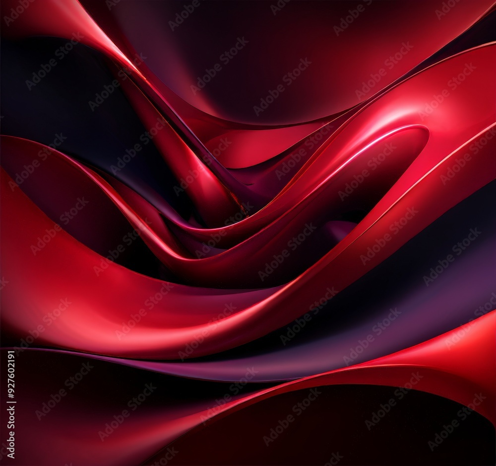 Poster red and black background with wavy pattern