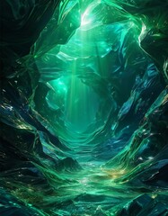 Obraz premium green and blue abstract artwork piece