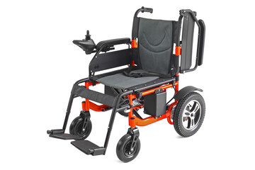 ELectric wheelchair on white background