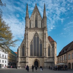 Obraz premium AI generator image of Munster, Germany, beautiful water reflection in the rainy season 