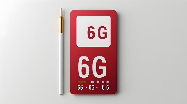 a modern SIM card designed for 6G technology - Powered by Adobe