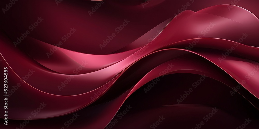 Poster red background with wavy lines