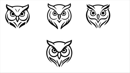 a vector logo featuring the outline of an owl.