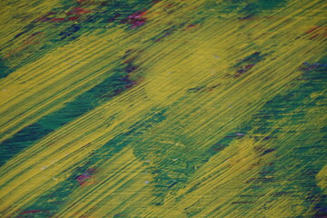 Mixed yellow acrylic paint splatter on top of a blue paint surface, Multicolor  paint splash textured backdrop, Vintage mixed color pattern strokes background