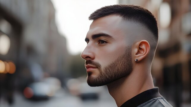 Timeless and Low Maintenance Classic Crew Cut Hairstyle on a Man s Portrait