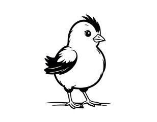 Obraz premium Drawing of a cute chick to color.