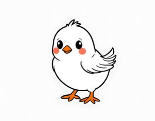Drawing of a cute chick to color.