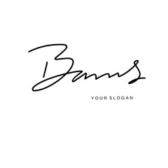 Bams name signature logo vector design