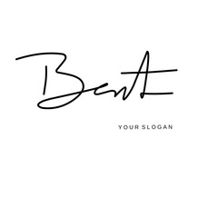 Bent name signature logo vector design