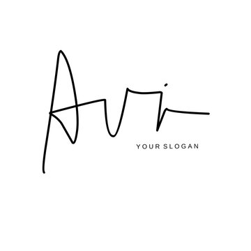 Avi name signature logo vector design
