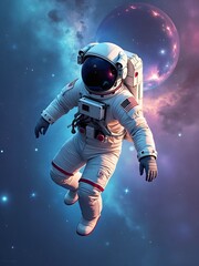 Astronaut Adrift in Cosmic Space