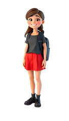 student girl ready to school 