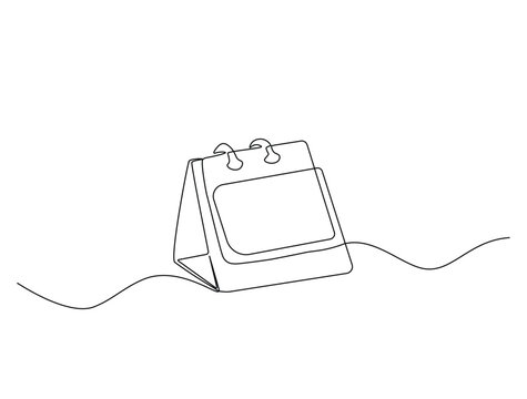 Continuous one line drawing of empty loose-leaf calendar. Calendar single line vector illustration. Editable line vector.