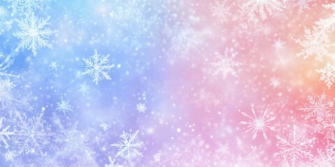 标题：Ethereal Winter Enchantment: A Dreamy Pastel Snowflake Background with a Delicate Soft Gradient